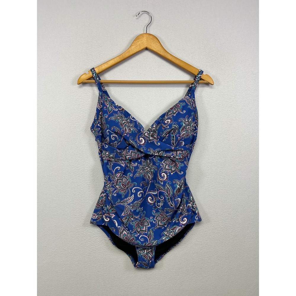 Boho Paisley NWT Seekers Essentials Australia Womens‎ 14 Blue One Piece Swimsuit